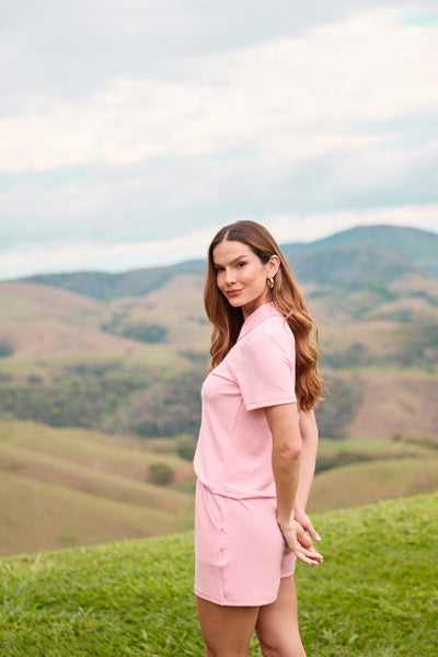BLUSA POLO MODAL GENEBRA ROSA BALLET