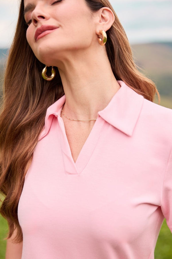 BLUSA POLO MODAL GENEBRA ROSA BALLET