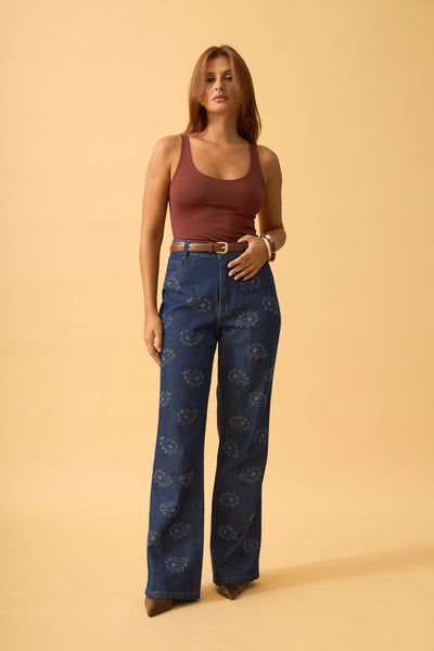 CALCA JEANS RETA JEANS ESCURO