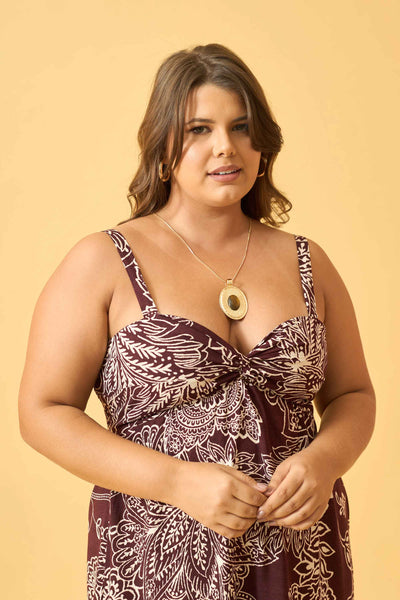 VESTIDO LONGO COM BUSTO RETORCIDO BORDO