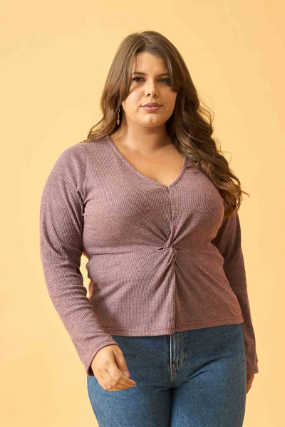 BLUSA COM MANGA LONGA CANELADO CONFORT FIGO