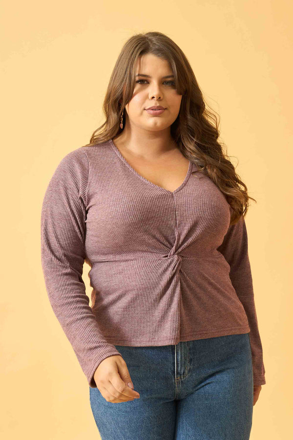 BLUSA COM MANGA LONGA CANELADO CONFORT FIGO