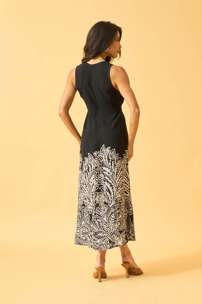 VESTIDO MIDI COM AMARRACAO RENDA