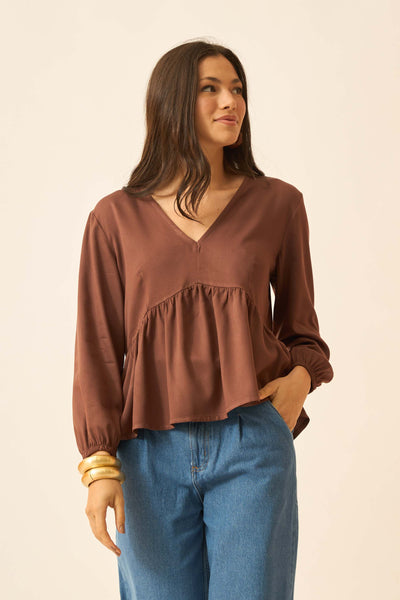 BLUSA COM BABADO CAPPUCCINO