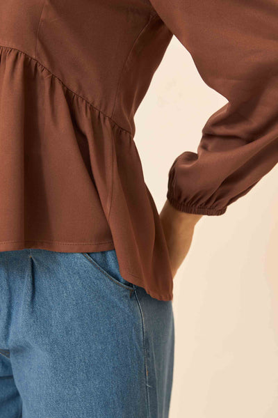 BLUSA COM BABADO CAPPUCCINO