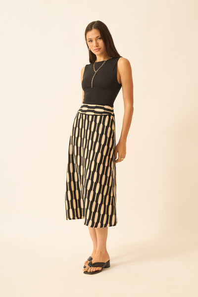 SAIA MIDI BAMBOO PRETO