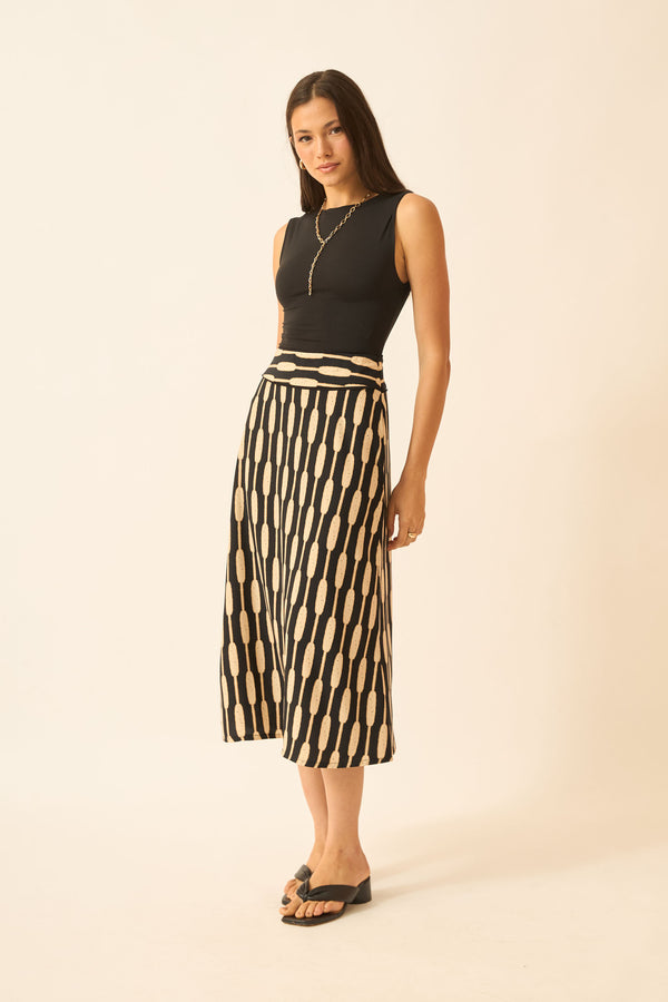 SAIA MIDI BAMBOO PRETO