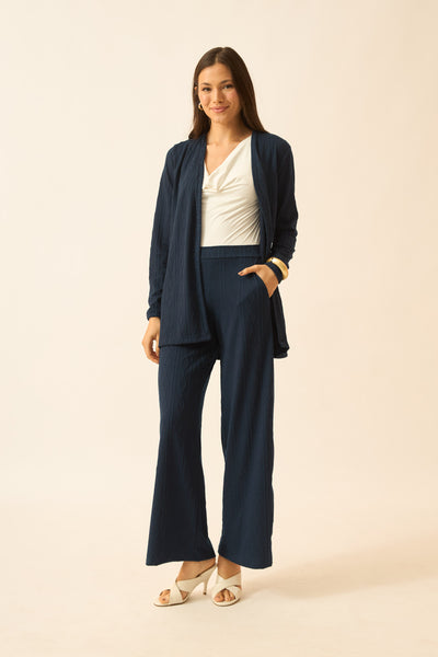 CARDIGAN JACQUARD TRANÇADO MARINHO