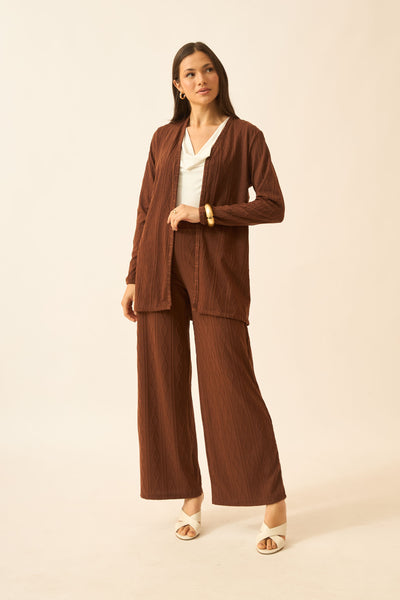 CARDIGAN JACQUARD TRANÇADO CAPPUCCINO