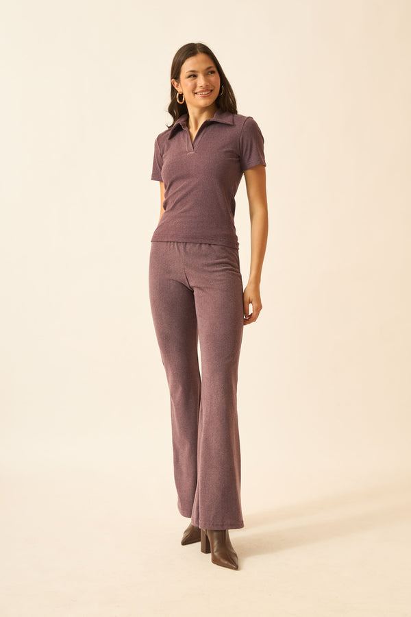 CALÇA BAILARINA CANELADO TURCO ROXO FRUTADO