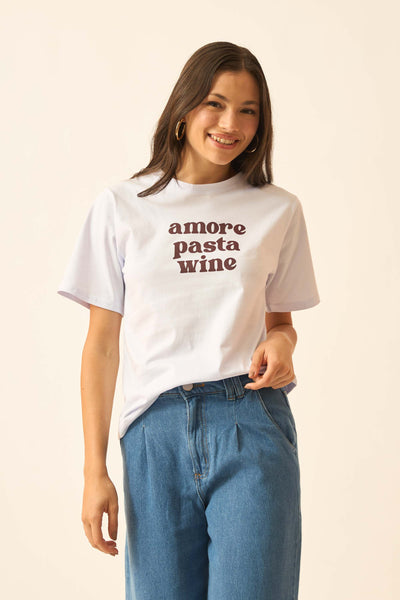 T-SHIRT COM SILK BRANCO