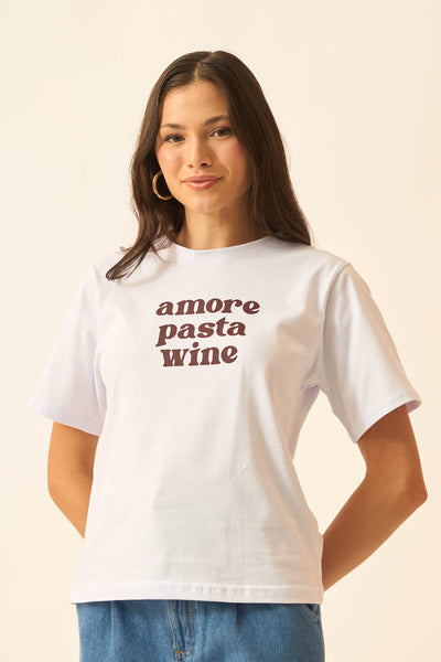 T-SHIRT COM SILK BRANCO