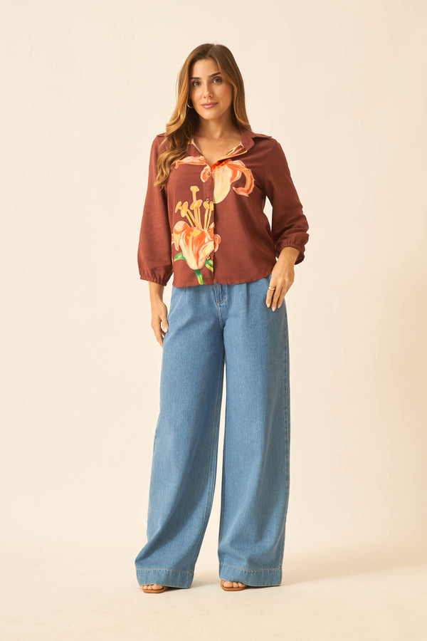 BLUSA SOCIAL COM BOTÕES LÍRIO II