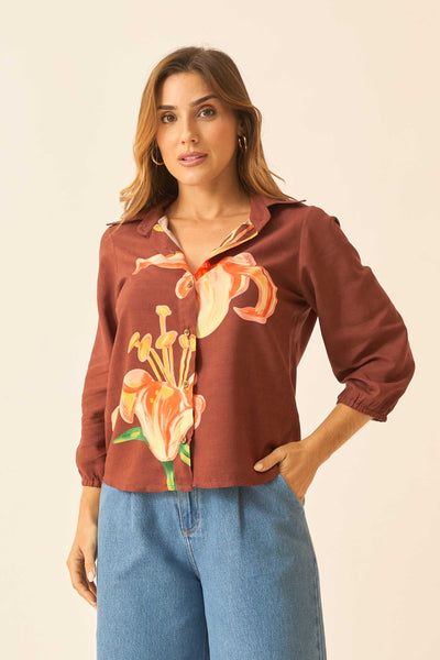 BLUSA SOCIAL COM BOTÕES LÍRIO II