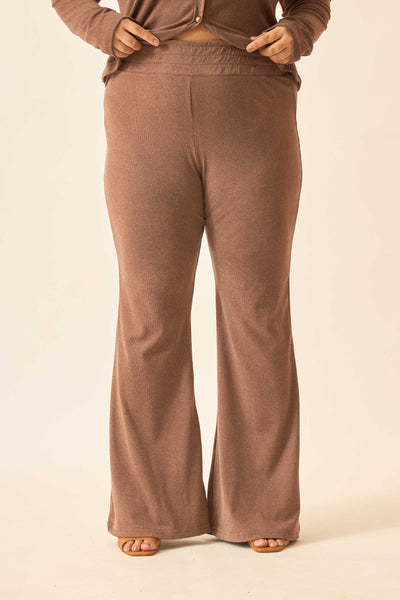CALÇA BAILARINA CANELADO TURCO MARROM ESCURO