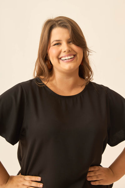 BLUSA COM MANGA GODÊ PRETO