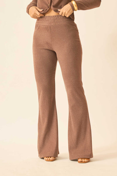 CALÇA BAILARINA CANELADO TURCO MARROM ESCURO