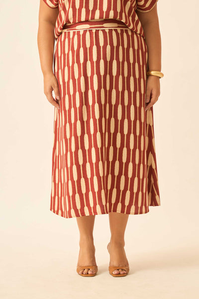 SAIA MIDI COM ELÁSTICO BAMBOO ARGILA