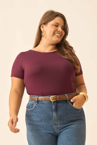 BLUSA COM DECOTE REDONDO POLIAMIDA FIGO