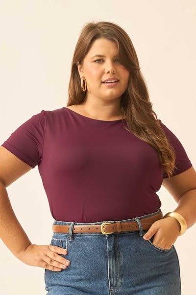 BLUSA COM DECOTE REDONDO POLIAMIDA FIGO