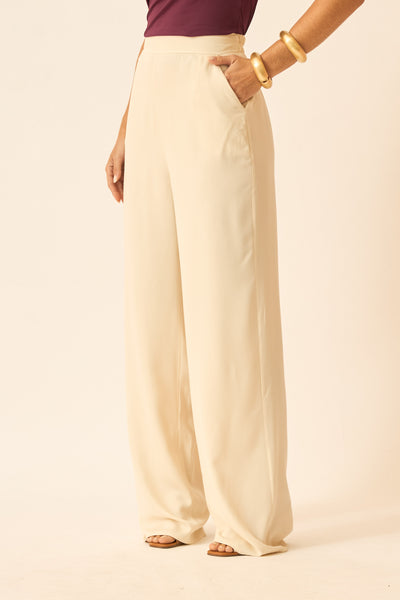 CALÇA RETA COM BOLSO CINZA ALGODAO