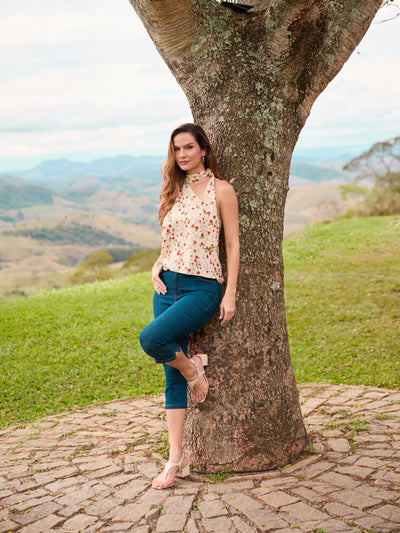 CALÇA CORSÁRIO JEANS ESCURO