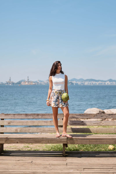 SHORT GODÊ COM LASTEX JARDIM DE IPANEMA