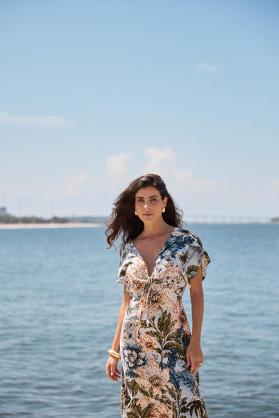 VESTIDO MIDI COM BABADO JARDIM DE IPANEMA