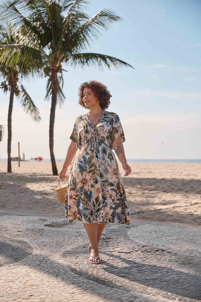 VESTIDO MIDI COM AMARRAÇÃO JARDIM DE IPANEMA