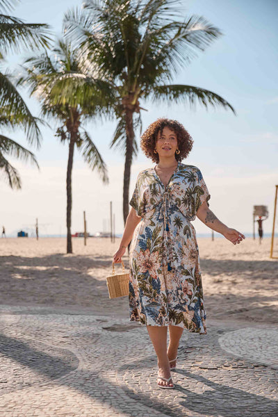 VESTIDO MIDI COM AMARRAÇÃO JARDIM DE IPANEMA