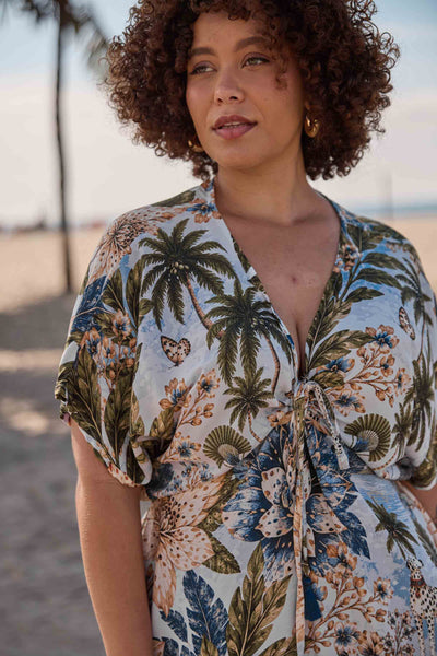 VESTIDO MIDI COM AMARRAÇÃO JARDIM DE IPANEMA