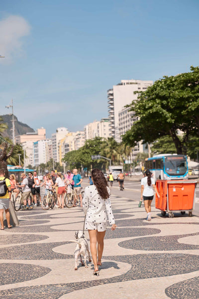 SHORT ALFAIATARIA POÁ BRANCO E PRETO
