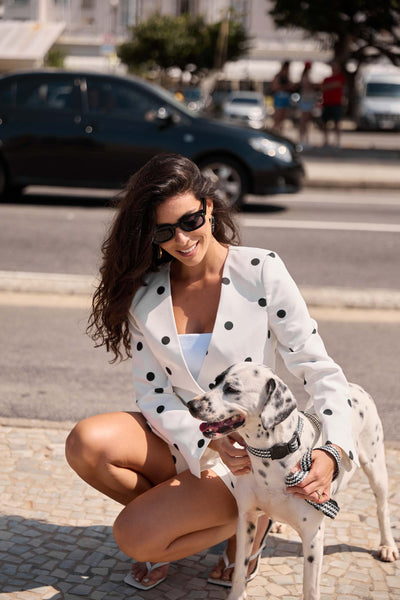 BLAZER CELINE POÁ BRANCO E PRETO