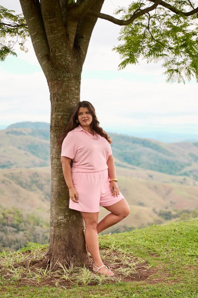 BLUSA POLO MODAL GENEBRA ROSA BALLET