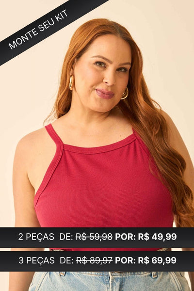 REGATA COM DECOTE QUADRADO EM RIBANA CABERNET