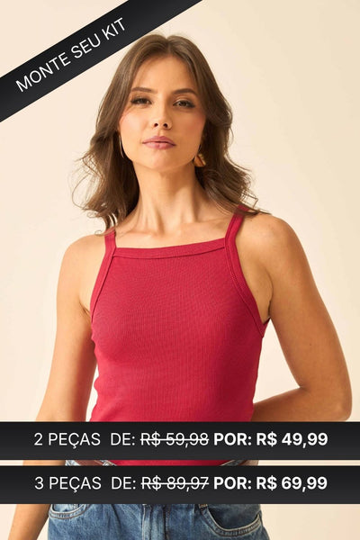 REGATA COM DECOTE QUADRADO EM RIBANA CABERNET