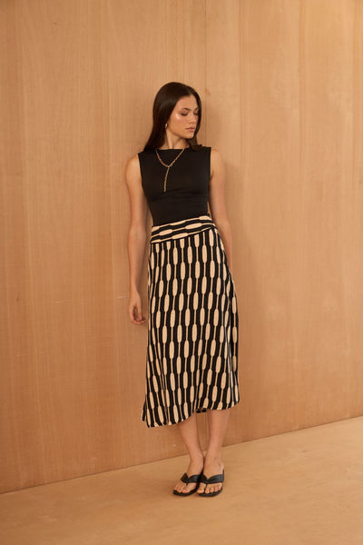 SAIA MIDI BAMBOO PRETO