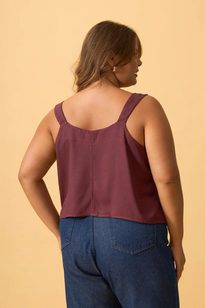 BLUSA COM ALCA LARGA VISCOSE CREPADA ROXO FRUTADO