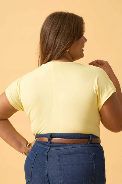 BLUSA MANGA JAPONESA SUEDE LIGHT AMARELO CERA