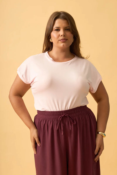 BLUSA MANGA JAPONESA SUEDE LIGHT ROSA PALIDO