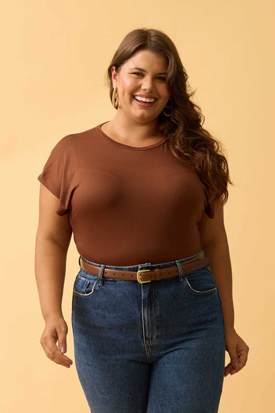 BLUSA MANGA JAPONESA SUEDE LIGHT CAPPUCCINO