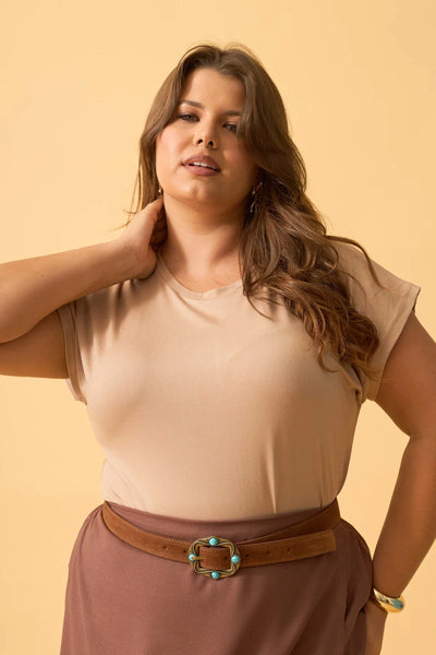 BLUSA MANGA JAPONESA SUEDE LIGHT BEGE QUENTE