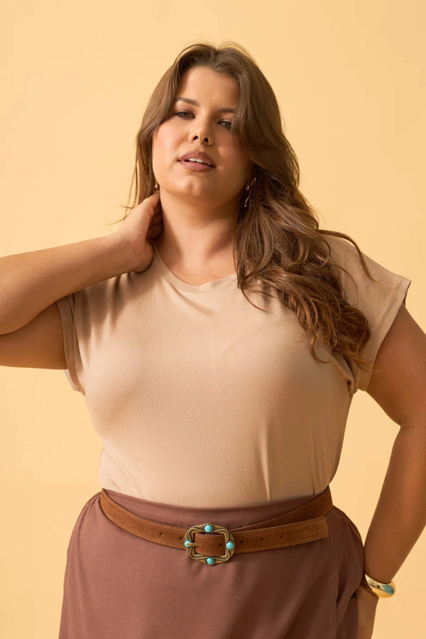 BLUSA MANGA JAPONESA SUEDE LIGHT BEGE QUENTE