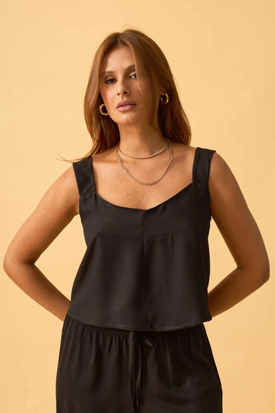 BLUSA COM ZIPER VISCOSE CREPADA PRETO