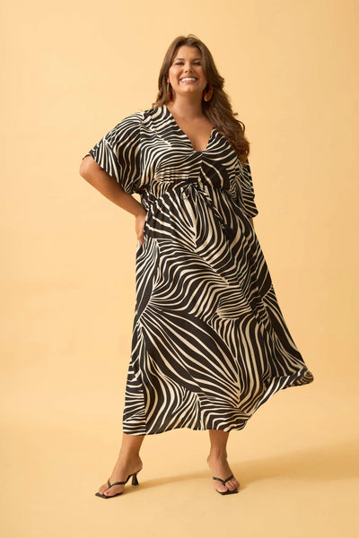 VESTIDO MIDI COM CORDINHA ZEBRA