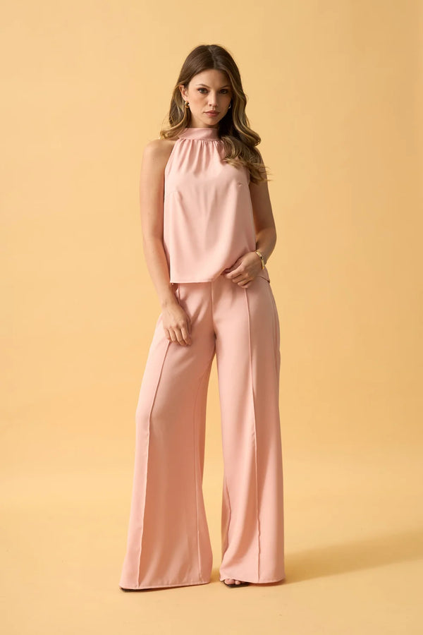 CALCA RETA ALFAIATARIA FOUR WAY ROSE SUAVE