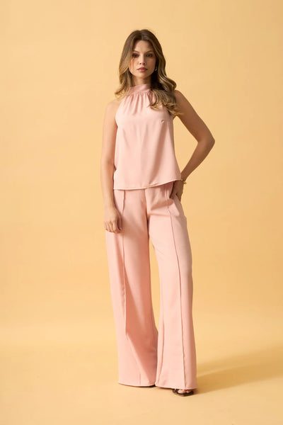 BLUSA COM AMARRACAO ALFAIATARIA FOUR WAY ROSE SUAVE