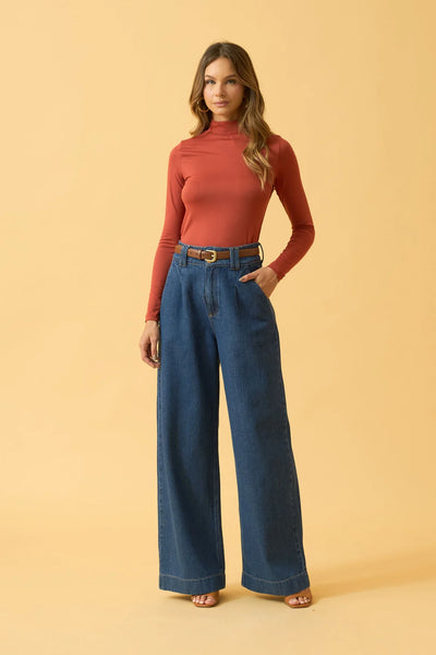BLUSA COM GOLA SUEDE LIGTH VERMELHO OCRE