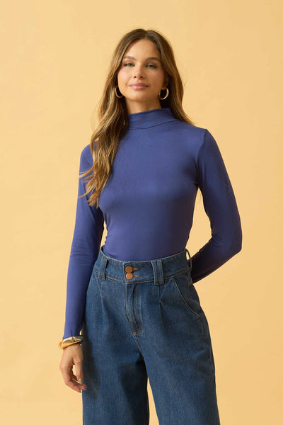 BLUSA COM GOLA SUEDE LIGTH AZUL CREPUSCULO