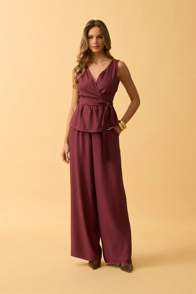 BLUSA TRANSPASSADA COM AMARRACAO ROXO FRUTADO